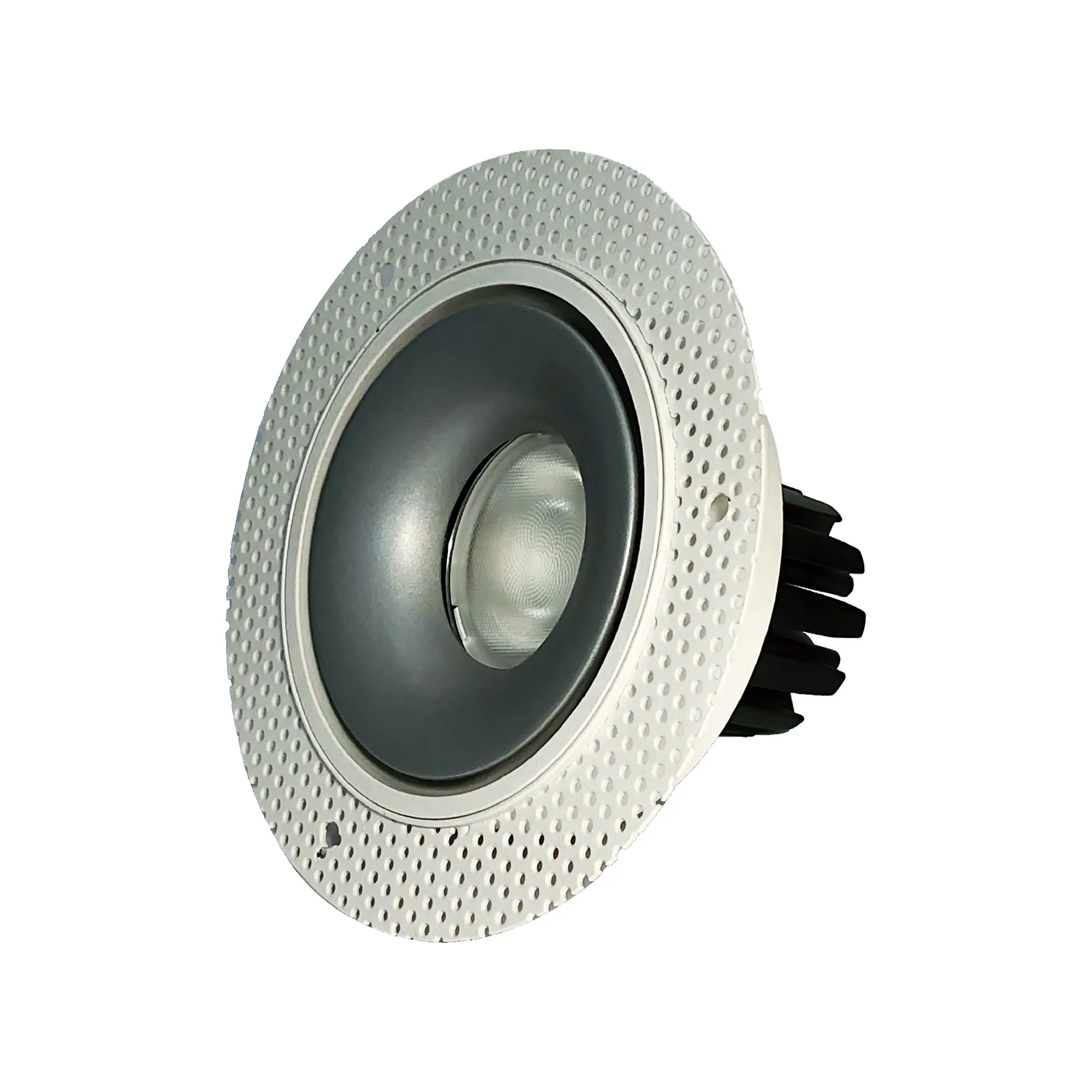 DM202627  Bolor T 15 Powered by Philips 15W 1350lm 3000K 24° Engine, 350mA,White/Silver, Trimless Recessed Round Spotlight,IP20.